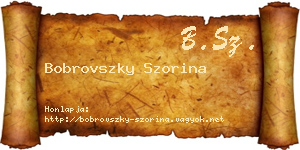 Bobrovszky Szorina névjegykártya